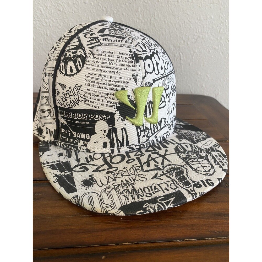 Graffiti Hipster Warrior La Crosse Hat Baseball Cap Black White Graphic Logo S/M